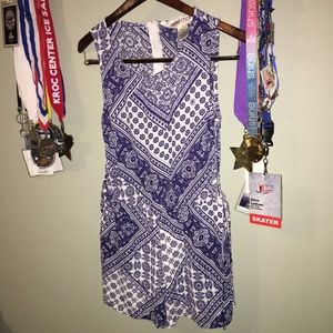 Blue Patterned Romper